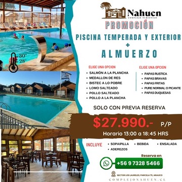 Piscina Temperada + Almuerzo
